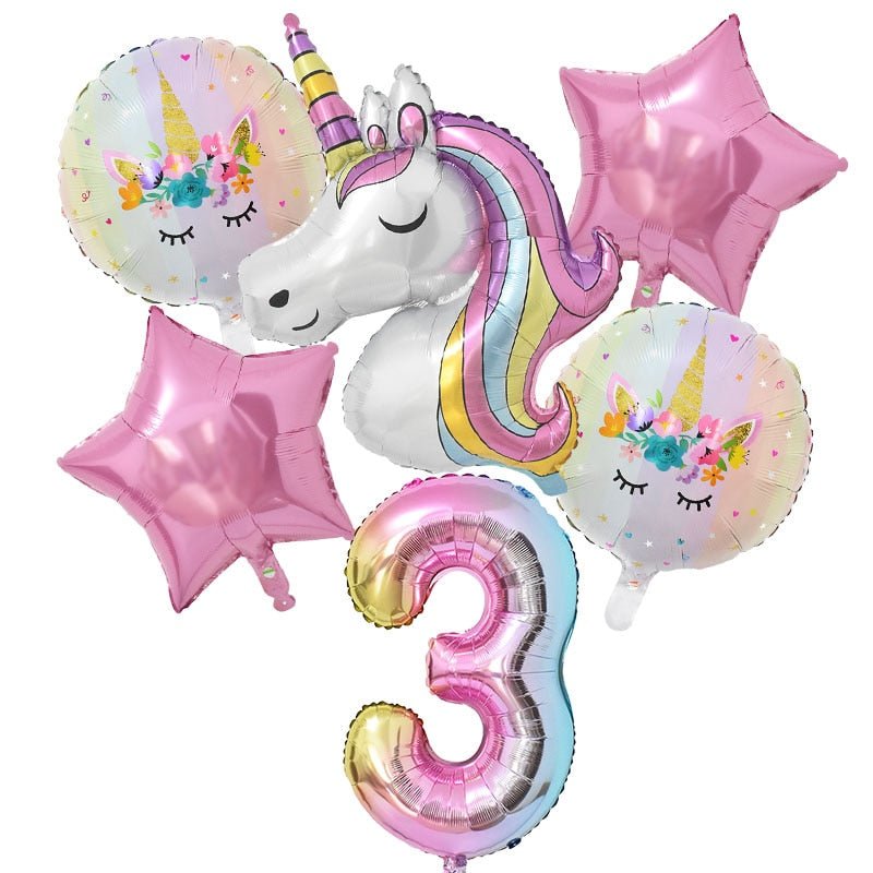 Globo de Unicornio Cumpleaños 3 años