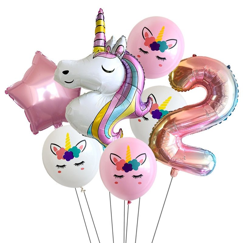 Globos Unicornio Cumpleaños 2 Años - Princesa Unicornio