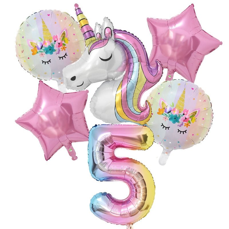 Globo de Unicornio Cumpleaños 5 años - Princesa Unicornio