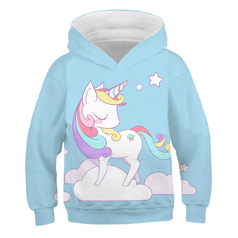 Sudadera Unicornio Niña Azul