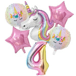 Globo de unicornio cumpleaños 4 años