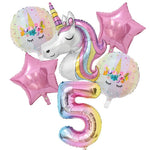 Globo de unicornio cumpleaños 5 años