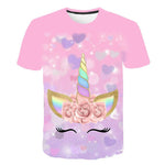 Camiseta de Unicornio Rosa y Púrpura