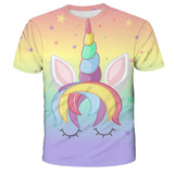 Camiseta de Unicornio Cuerno Multicolor